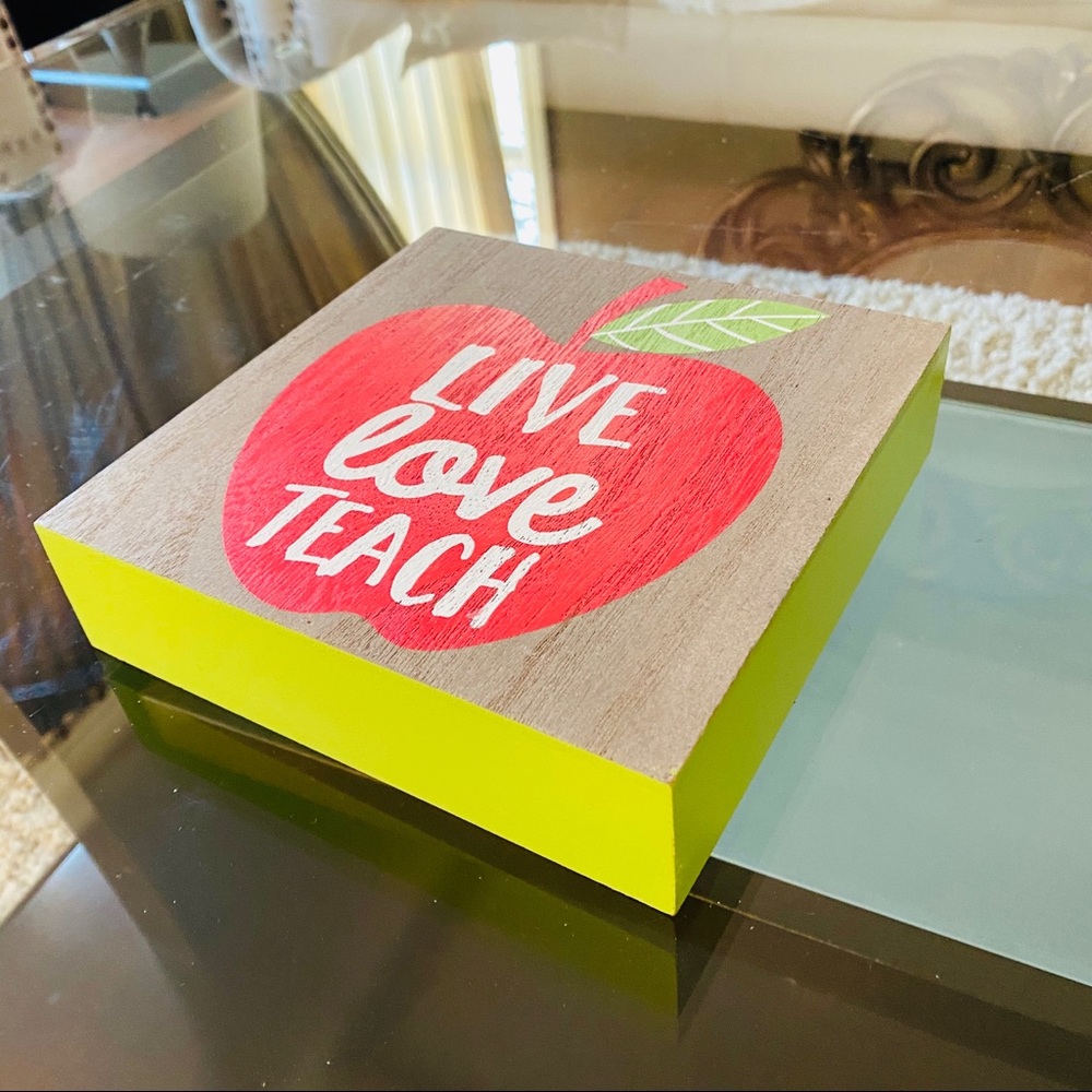 Live Love Teach Wood Block Decor - Picture 4 of 7